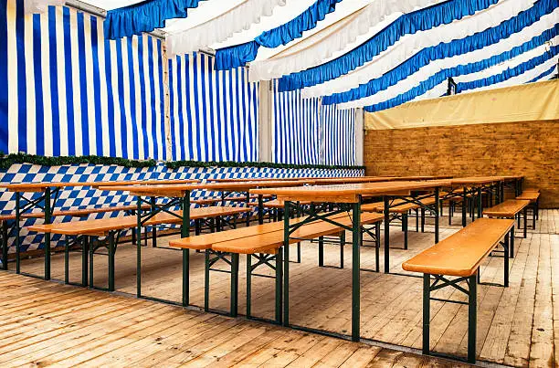 chairs at a bavarian beergarden  -Beer Fest