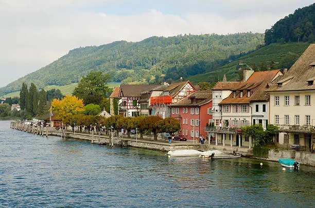 Stein Am Rhein in early autumn of Switzerland