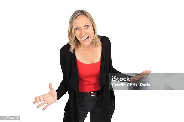 Beautiful Woman Doing Different Expressions In Different Sets Of Clothes Stock Photo - Download Image Now