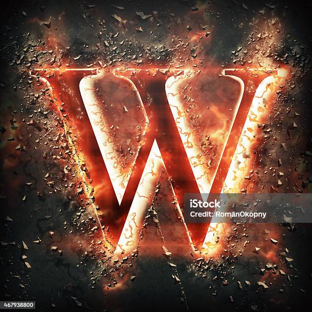 Red Light Letter W Stock Photo - Download Image Now - Burning, Letter W, 2015