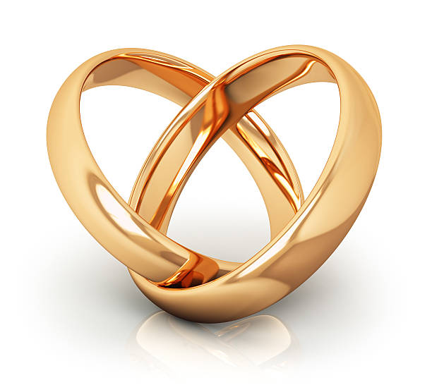 Golden wedding rings stock photo