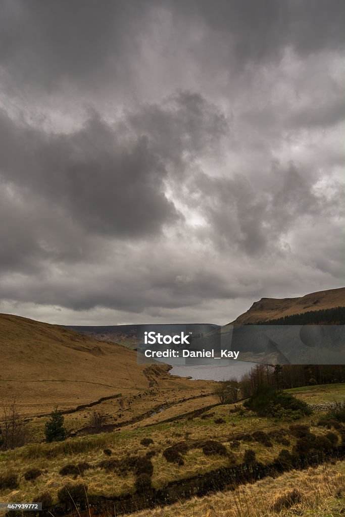 Stormy Sky Over The Saddleworth Moors. Taken in February 2015, this photograph features a stunning view over the Saddleworth Moors in Greenfield, England. 2015 Stock Photo