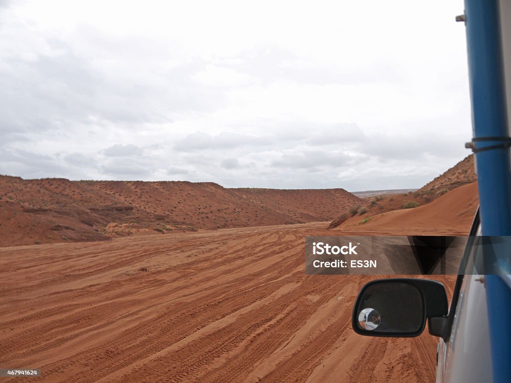 Driving to Antelope Canyon Red Arizona soil 2015 Stock Photo
