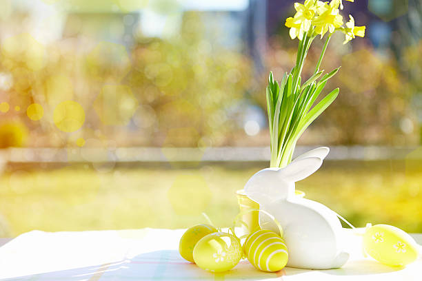 istock wooden basket with colorful easter eggs 467942694