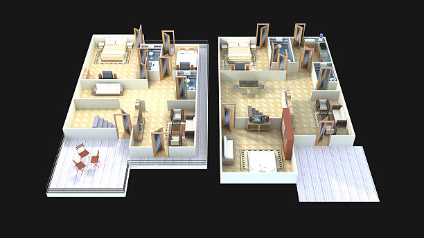 istock Interior plan46 for home ground floor and first floor- 3D 467943244