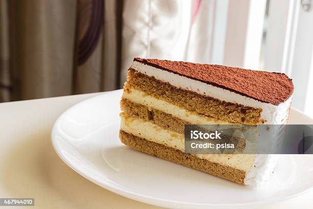 Tiramisu Topping With Cocoa Powder Stock Photo - Download Image Now - 2015, Bakery, Brown