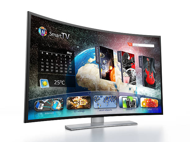 istock Contemporary Curved LED Smart TV design 467946398