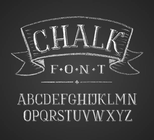 분필 알파벳 - alphabetical order alphabet abc chalk stock illustrations