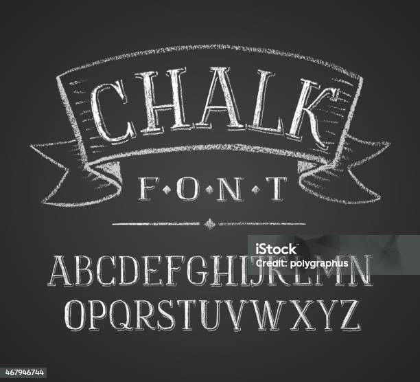 Chalk Alphabet Stock Illustration - Download Image Now - Chalk - Art Equipment, Chalk Drawing, Alphabet