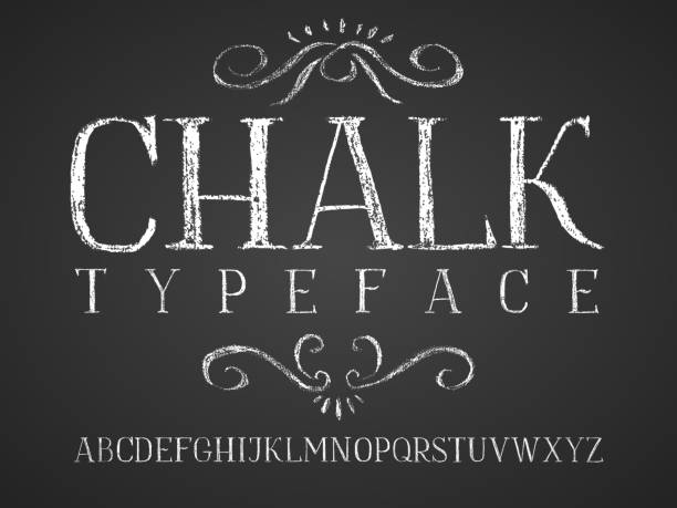 분필 알파벳 - alphabetical order alphabet abc chalk stock illustrations