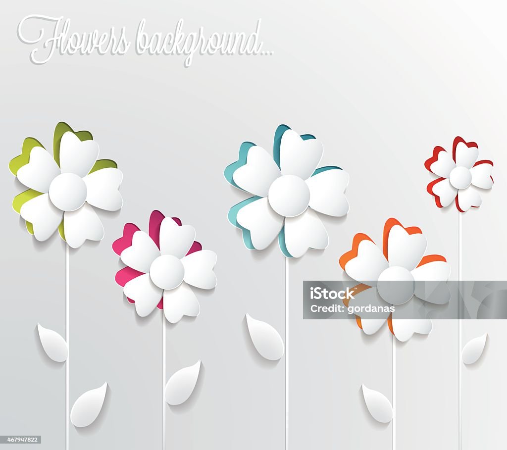 Abstract 3d paper flowers background - Royalty-free Funky tarzı Vector Art