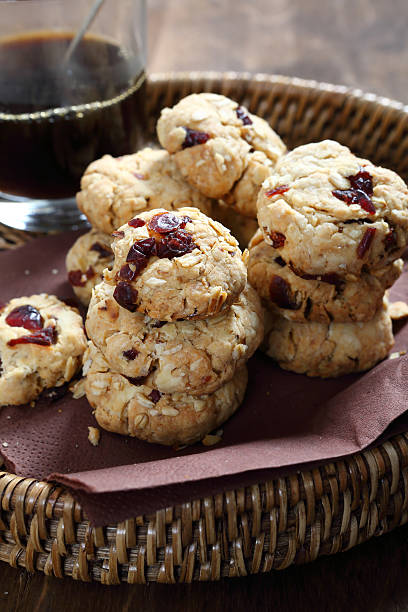 istock Cookies with a cranberries and coffee 467956080