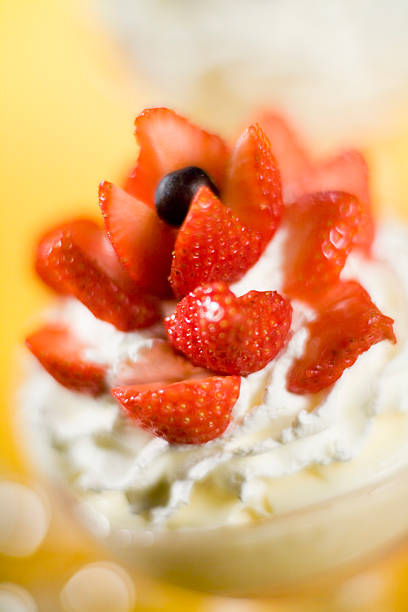 Ice cream with strawberry