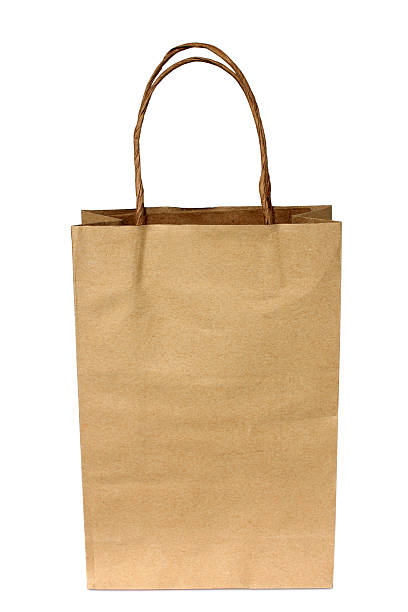 istock Blank brown paper bag isolated on white background 467959307