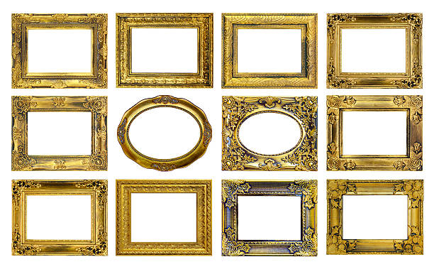 istock antique gold frame on the white background 467959501