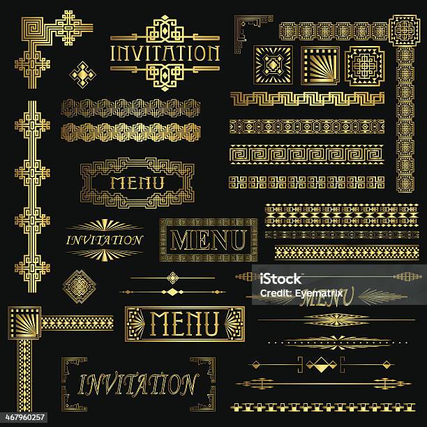 Gold Borders Stock Illustration - Download Image Now - Border - Frame, Calligraphy, Celebration