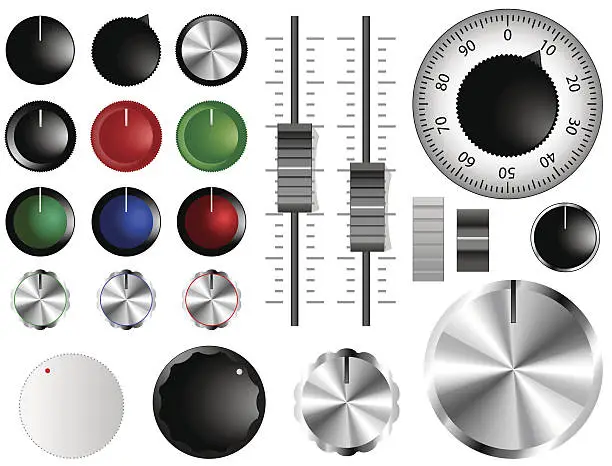 Vector illustration of Volume knobs