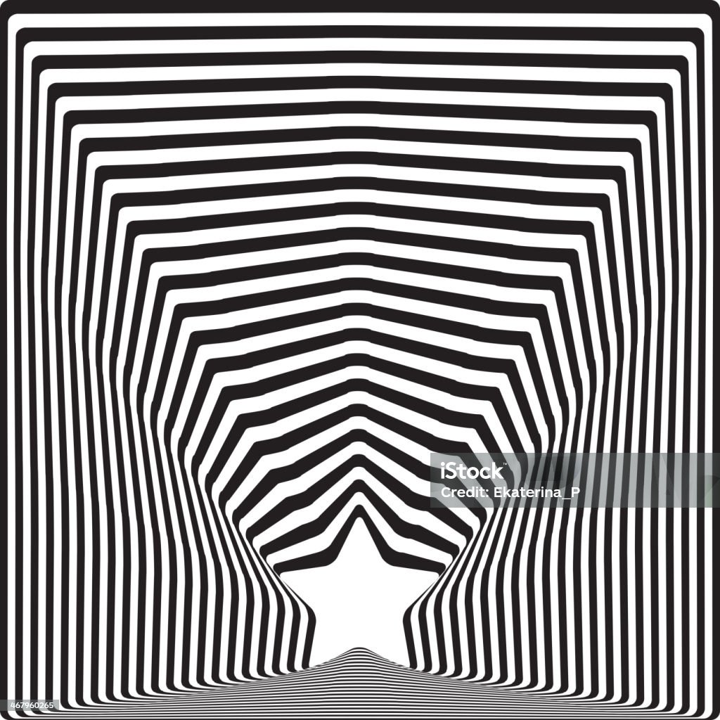 Star negro stripes ilusión óptica, arte visual effect. vector - arte vectorial de Abstracto libre de derechos