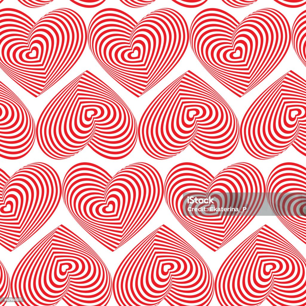CZERWONE SERCE Striped bezszwowe wzór na białym tle. WEKTOR - Grafika wektorowa royalty-free (Abstrakcja)