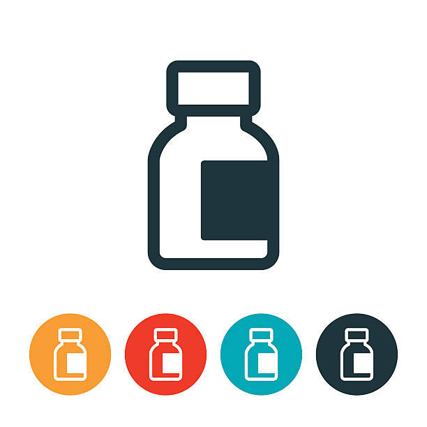 Insulin Bottle Icon An icon of an insulin or glass vial bottle. vial stock illustrations