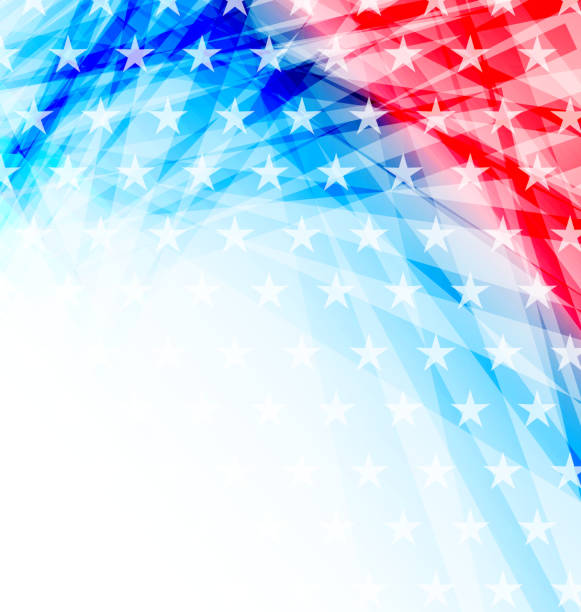 illustrazioni stock, clip art, cartoni animati e icone di tendenza di bandiera americana astratta per il giorno dell'indipendenza - flag american flag usa american culture