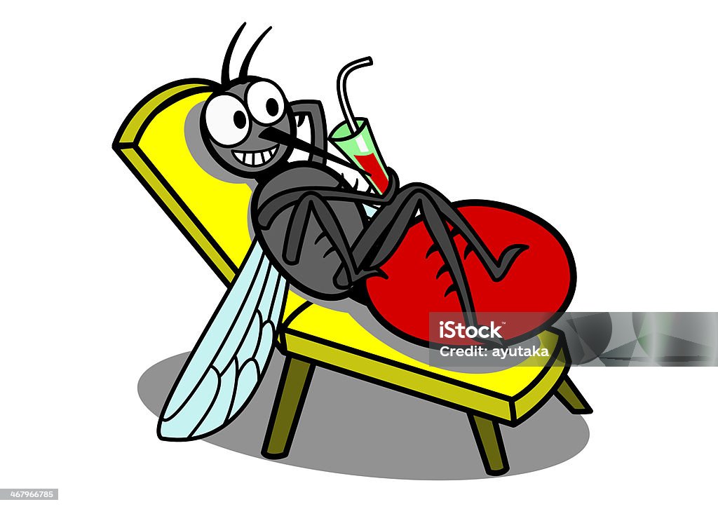 Расслабляющий комар - Векторная графика Комар роялти-фри