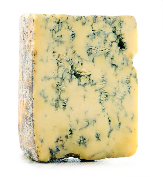 istock Piece of blue cheese isolated on white 467971102