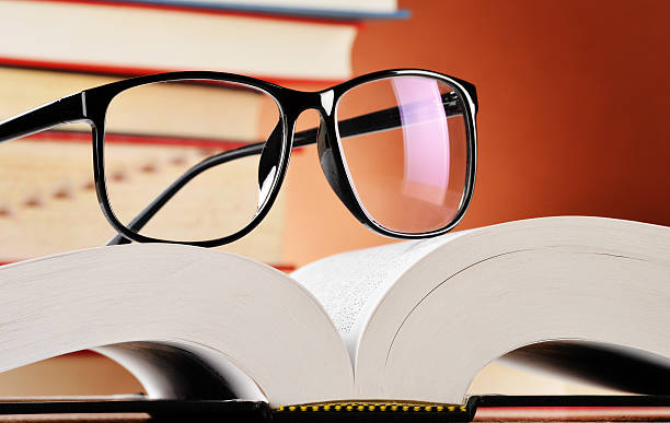 istock Composition with glasses and books on the table 467971693