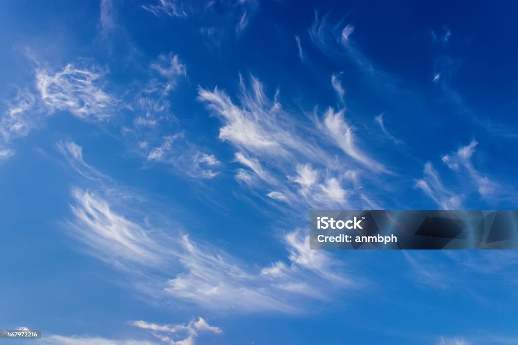 Sky Blue sky with cirrus clouds. Meteorology. Background 2015 Stock Photo