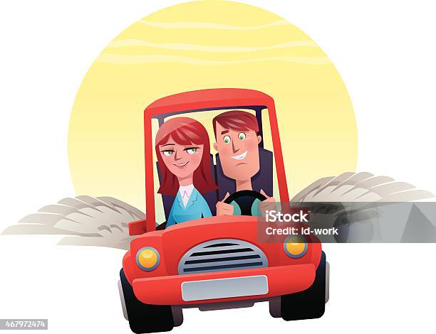 Ilustración de Pareja Con Alas De y más Vectores Libres de Derechos de Coche - Coche, Humor, Conducir