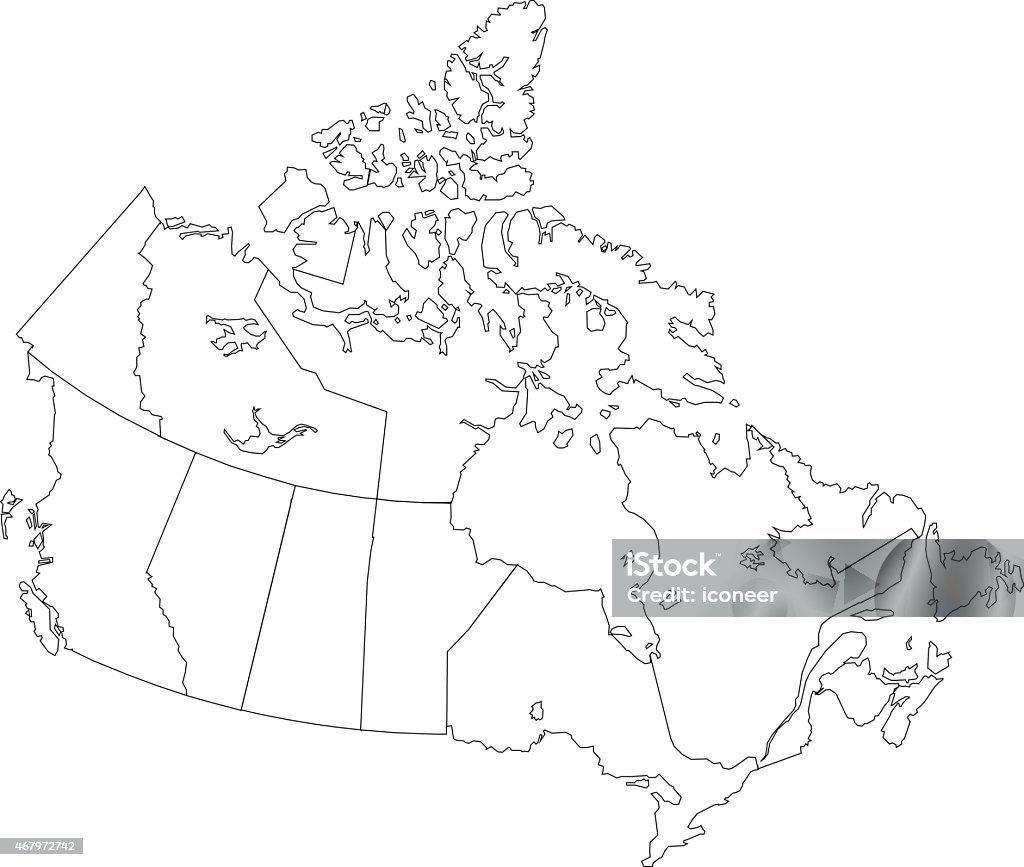 Canada simple outline map on white background - Royalty-free Canada vectorkunst
