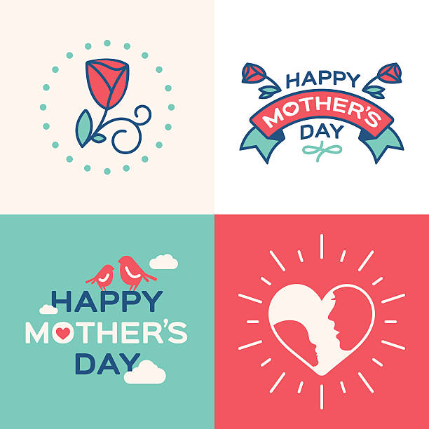 illustrazioni stock, clip art, cartoni animati e icone di tendenza di felice festa della mamma - mothers day frame flower single flower