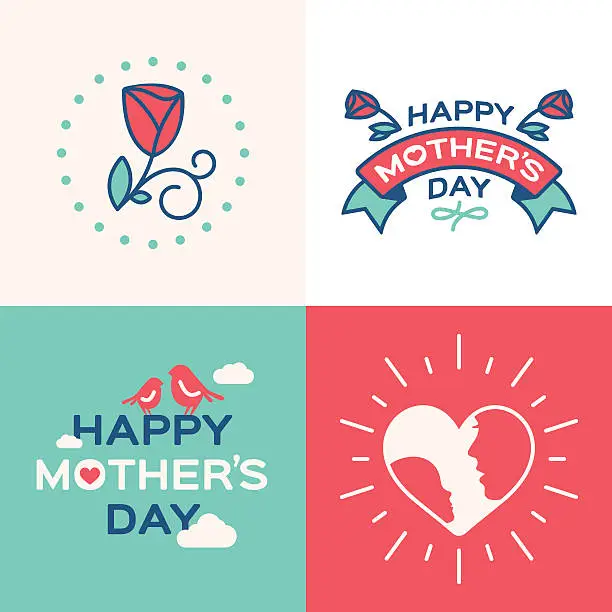 Vector illustration of Happy Mother's Day