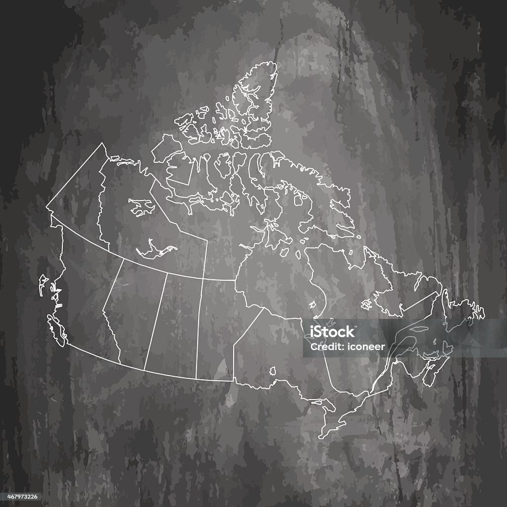 CANADÁ on chalkboard Mapa del fondo gris oscuro - arte vectorial de 2015 libre de derechos