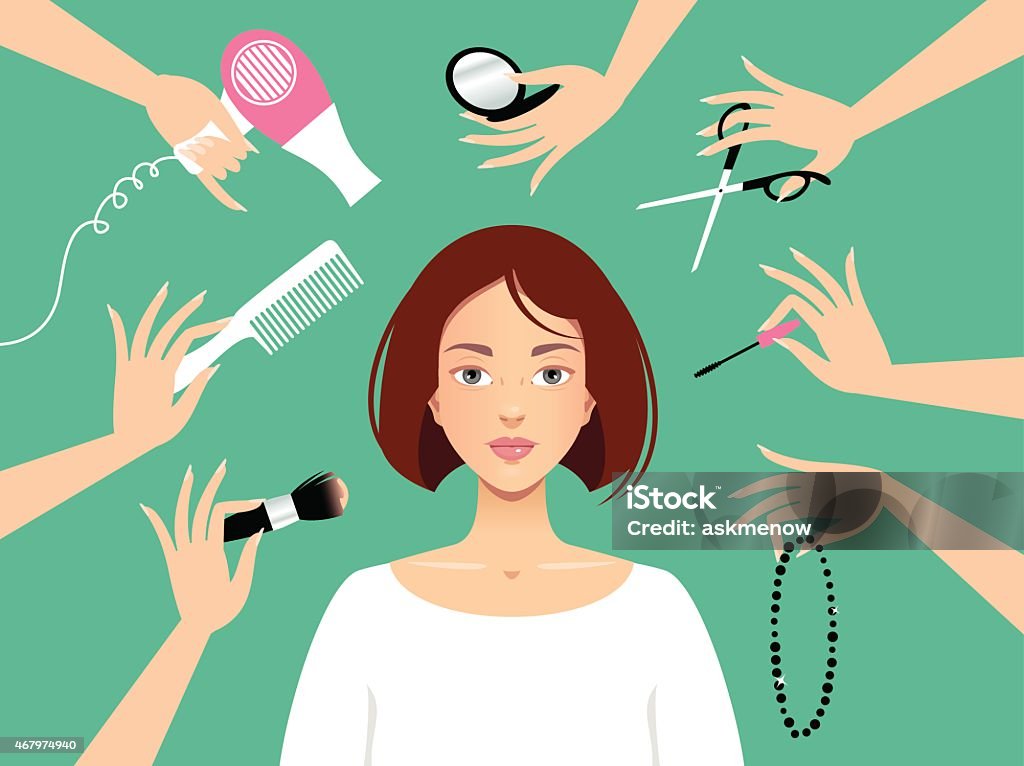 Salón de belleza - arte vectorial de Maquillaje libre de derechos