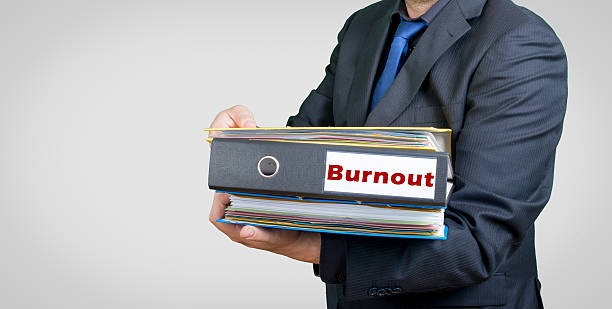 Burnout businessman stock photo