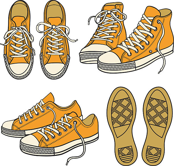 zestaw buty puste - adolescence backgrounds child youth culture stock illustrations