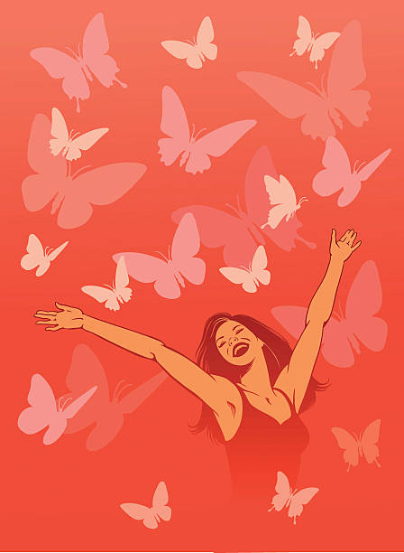 istock Woman Celebrating Surrounded by Butterflies 467981922