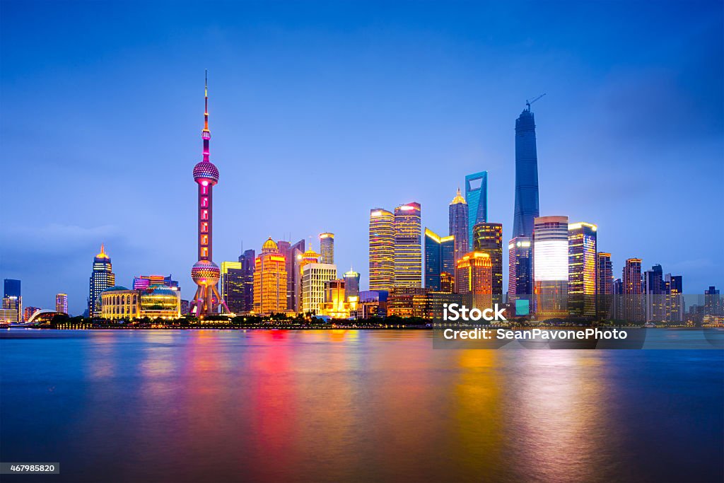 Shanghai Skyline Shanghai, China city skyline on the Huangpu River. Shanghai Stock Photo