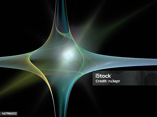 Digital Fractal On Black Stock Photo - Download Image Now - 2015, Abstract, Awe
