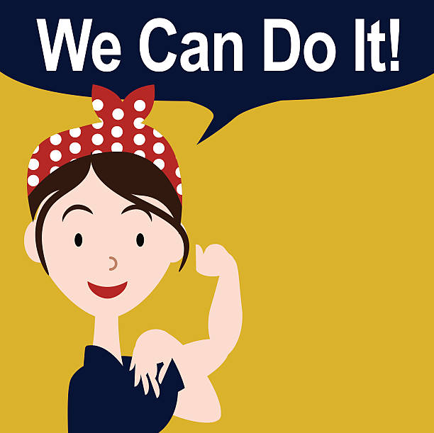 We can do it cartoon poster EPS 10 vector We can do it cartoon poster EPS 10 vector royalty free stock illustration for greeting card, ad, promotion, poster, flier, blog, article, social media, marketing, speech, empowerment, feminist, speaking, hero, power, balloon, yellow, arm, talking, strong, character, drawing, female, simple, smiling, fist, positive, cute, doodle, heroic, illustration, stem, girl, retro, strength, design, woman, clip, adorable, feminism, patriotic, art, vintage, cheerful, background, attitude, suffrage, industry, sleeve, capable, bubble, pretty, cartoon, happy, pop, role model, we can do it, copy space, women's rights rosie the riveter cartoon stock illustrations