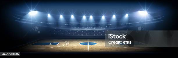 Basketball Stadium Stock Photo - Download Image Now - Basketball - Sport, Basketball - Ball, Sports Court