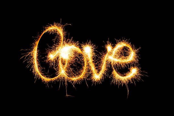 istock Valentines Day - Love made a sparkler on black 468002299