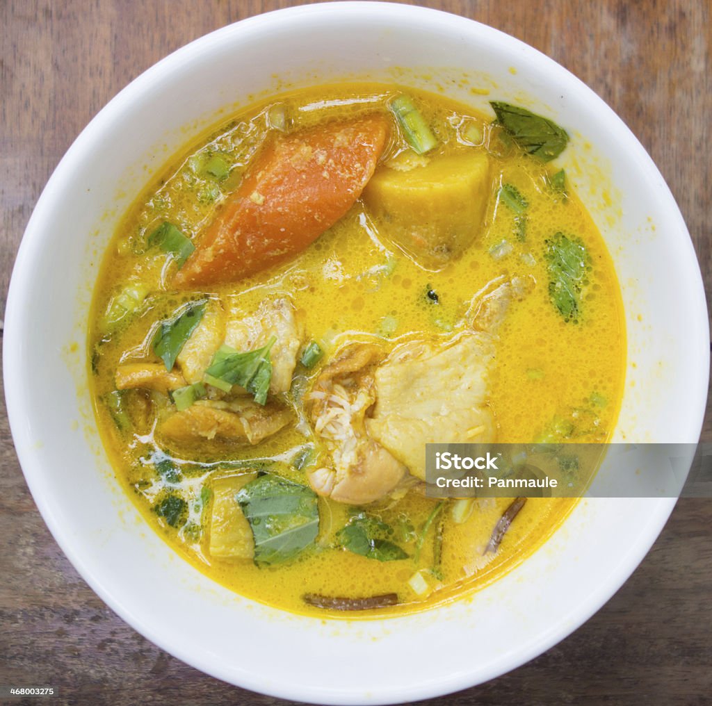 Spicy Curry Laksa Soup Spicy Asian Curry laksa Soup Coconut Stock Photo