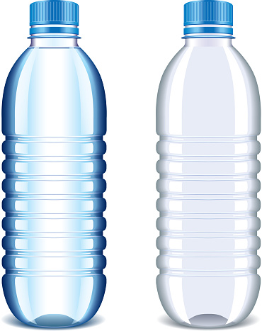Plastic bottle for water isolated on white photo-realistic vector illustration
