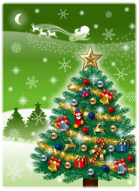 weihnachten karte.   grüner hintergrund. - christmas gold green backgrounds stock-grafiken, -clipart, -cartoons und -symbole
