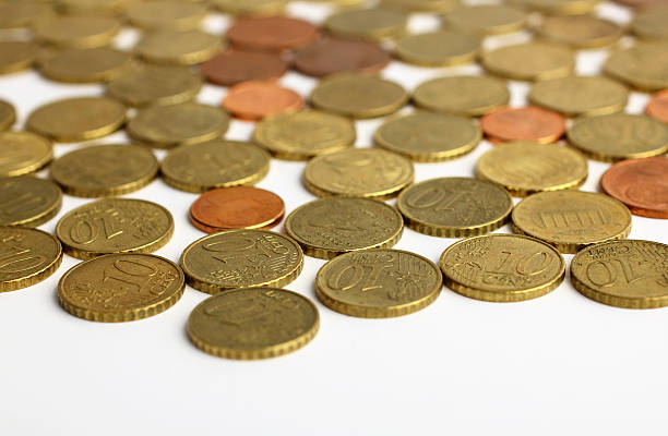 монеты - european union coin european union currency euro symbol coin стоковые фото и изображения