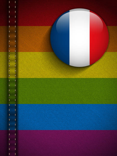 ゲイのフラグボタンジーンズ、フランス生地の質感 - symbols of peace flag gay pride flag banner点のイラスト素材／クリップアート素材／マンガ素材／アイコン素材