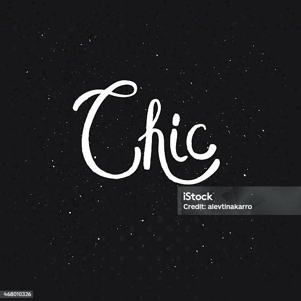 Chic Sign Text Chic Text On Dotted Abstract Black Background Stock Illustration ...