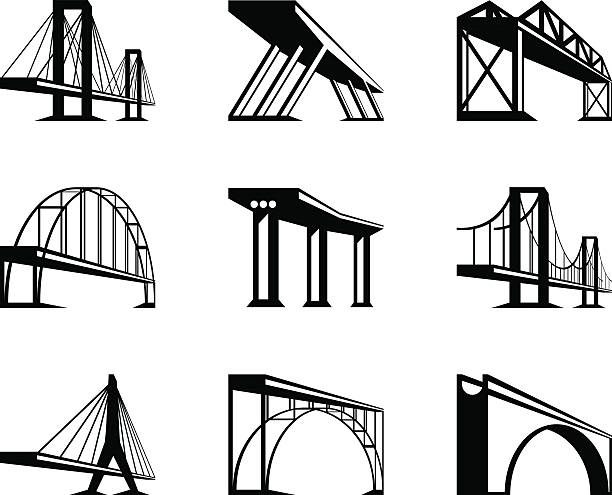 illustrations, cliparts, dessins animés et icônes de ponts en perspective différente - pont